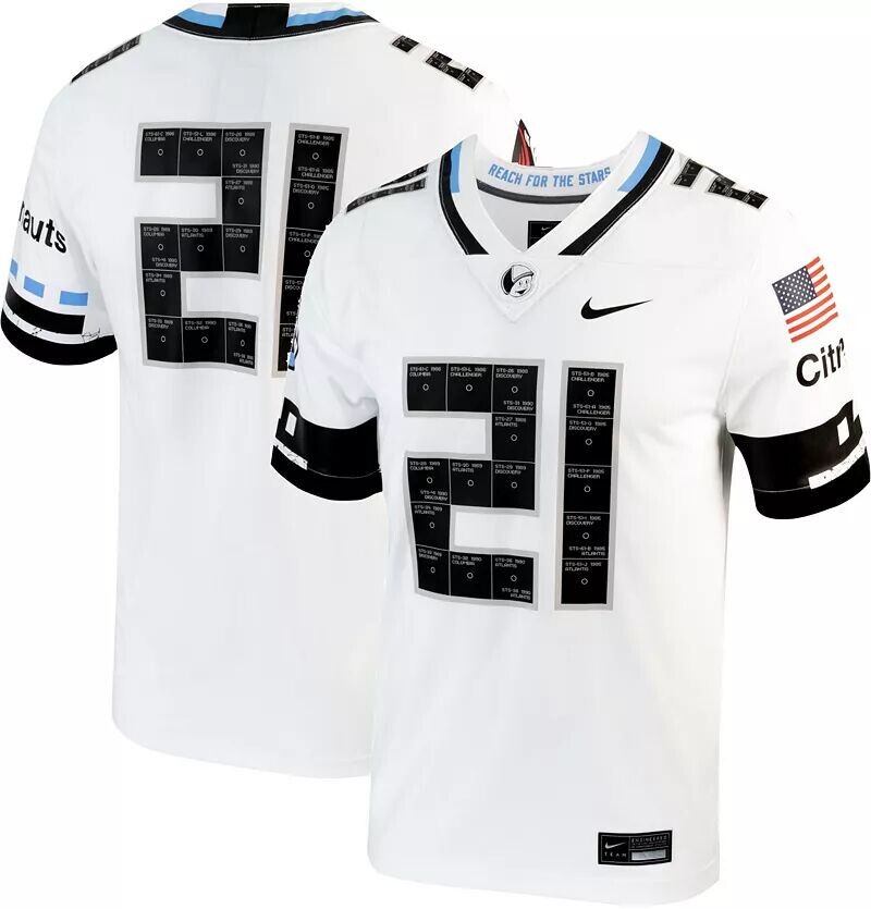 Мужская белая футбольная майка Nike UCF Knights #21 Space Game
Мужская белая футбольная майка Nike UCF Knights #21 Space Game