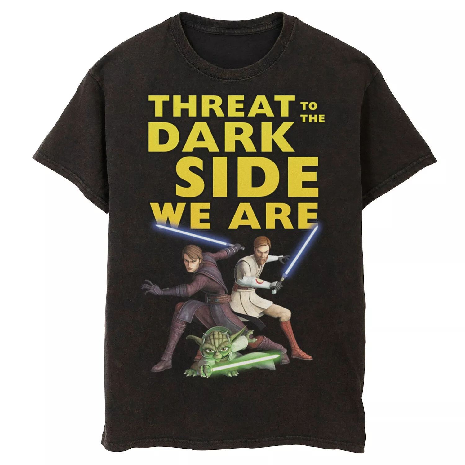 Мужская футболка «Звёздные войны: Войны клонов, угроза тёмной стороны, мы — чёрная футболка», Licensed Character, черный 
Мужская футболка «Звёздные войны: Войны клонов, угроза тёмной стороны, мы — чёрная футболка», Licensed Character, черный