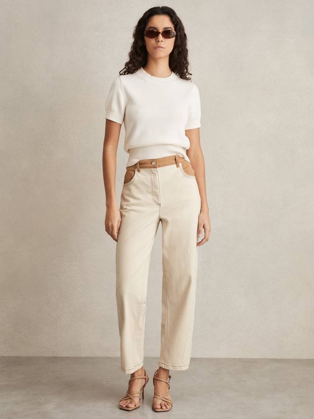 Джинсы с прямыми штанинами petite maddie с контрастной талией Reiss, экрю
Джинсы с прямыми штанинами petite maddie с контрастной талией Reiss, экрю