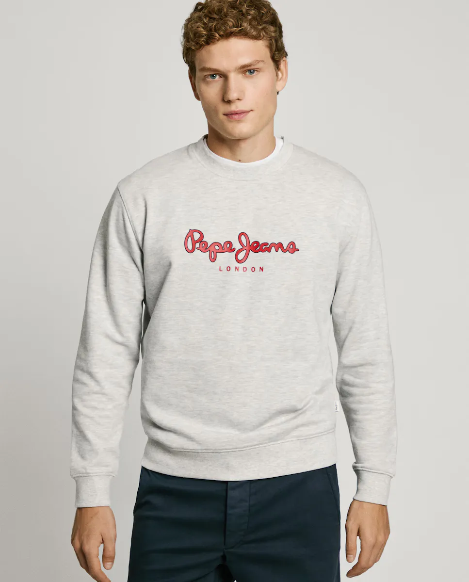 Мужской свитшот с круглым вырезом и принтом логотипа Pepe Jeans, светло-серый
Мужской свитшот с круглым вырезом и принтом логотипа Pepe Jeans, светло-серый