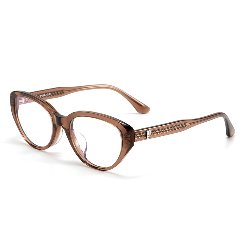 Police Овальная оправа для очков унисекс черная, VPLR29K-0D57/Tea Red