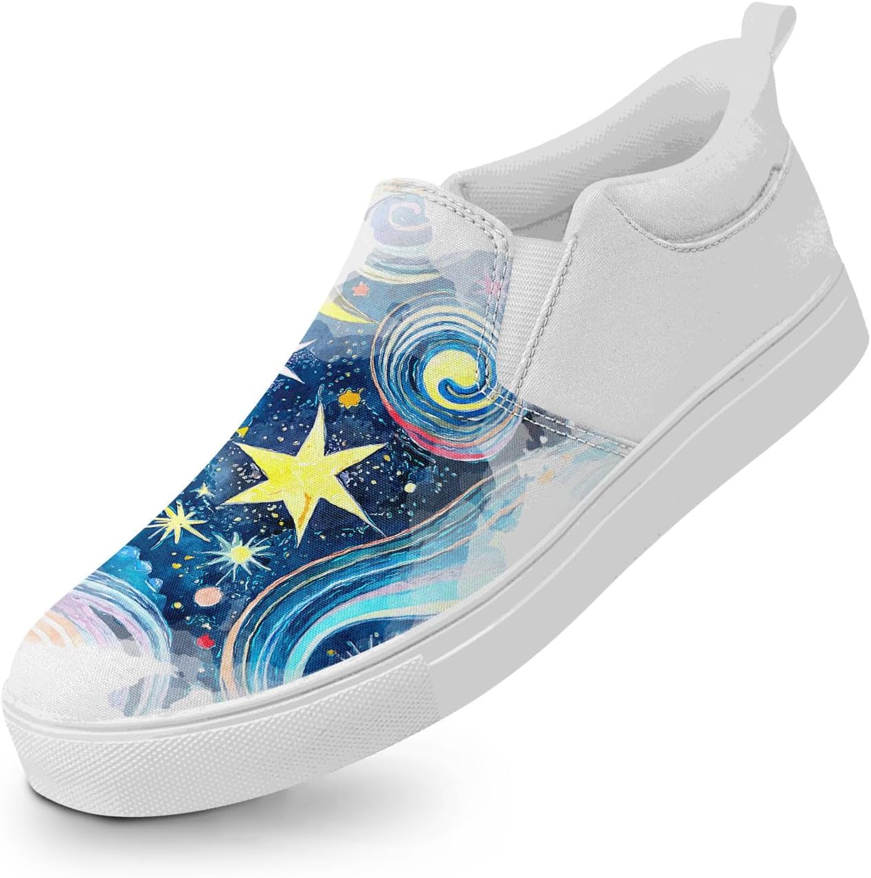 Унисекс слипоны из холщовой ткани AWSOLE - принт с небесными звездами и луной - легкие повседневные балетки для прогулок, путешествий и ежедневной носки, белый
Унисекс слипоны из холщовой ткани AWSOLE - принт с небесными звездами и луной - легкие повседневные балетки для прогулок, путешествий и ежедневной носки, белый