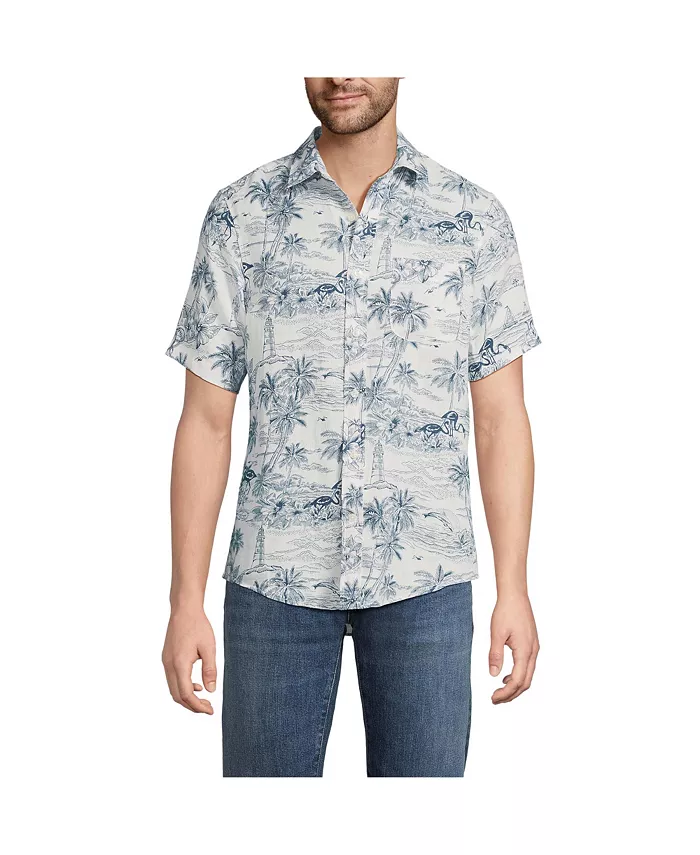 Мужская классическая льняная рубашка с коротким рукавом Lands' End, белый
Мужская классическая льняная рубашка с коротким рукавом Lands' End, белый