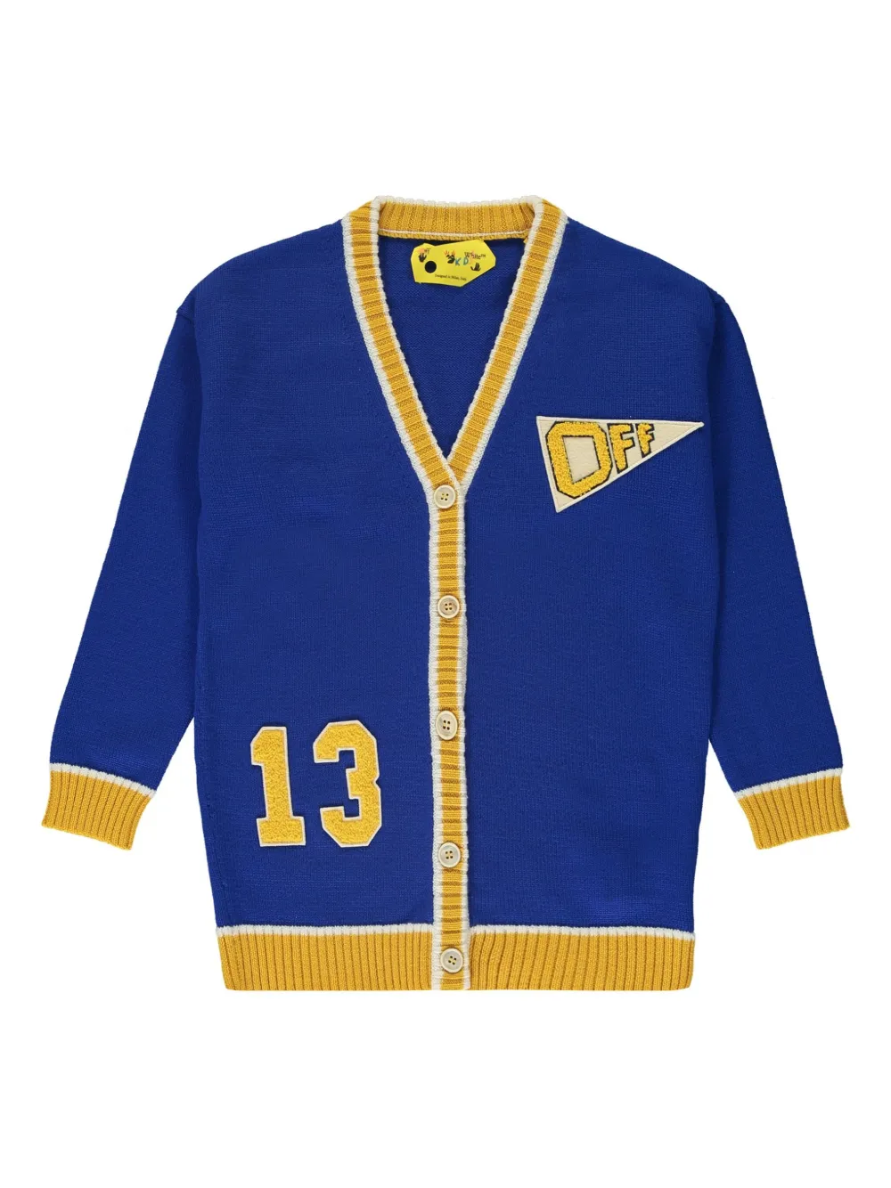 Кардиган из вирджинской шерсти OFF-WHITE KIDS, синий 
Кардиган из вирджинской шерсти OFF-WHITE KIDS, синий