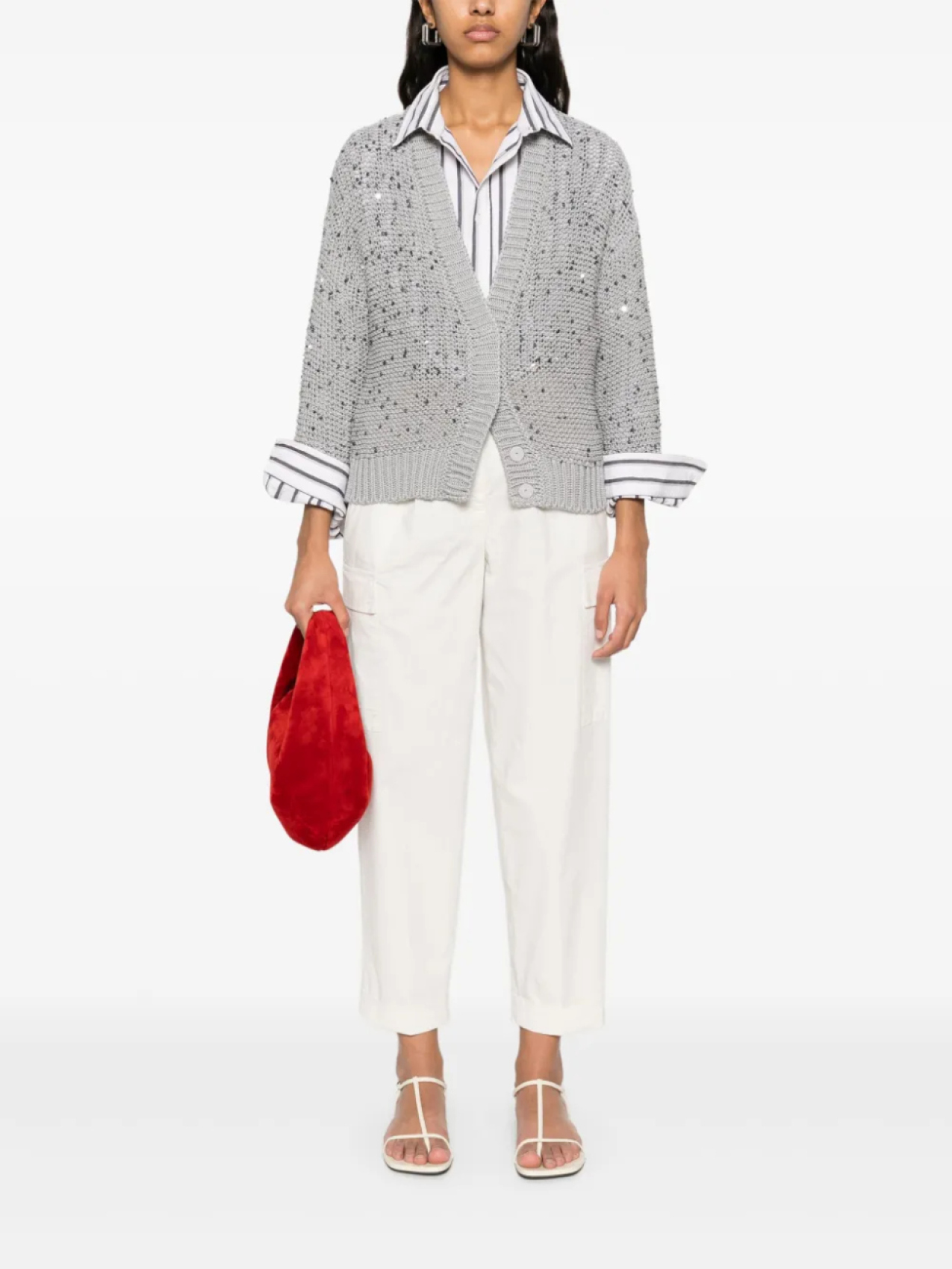 Peserico кардиган с пайетками, серый
Peserico кардиган с пайетками, серый