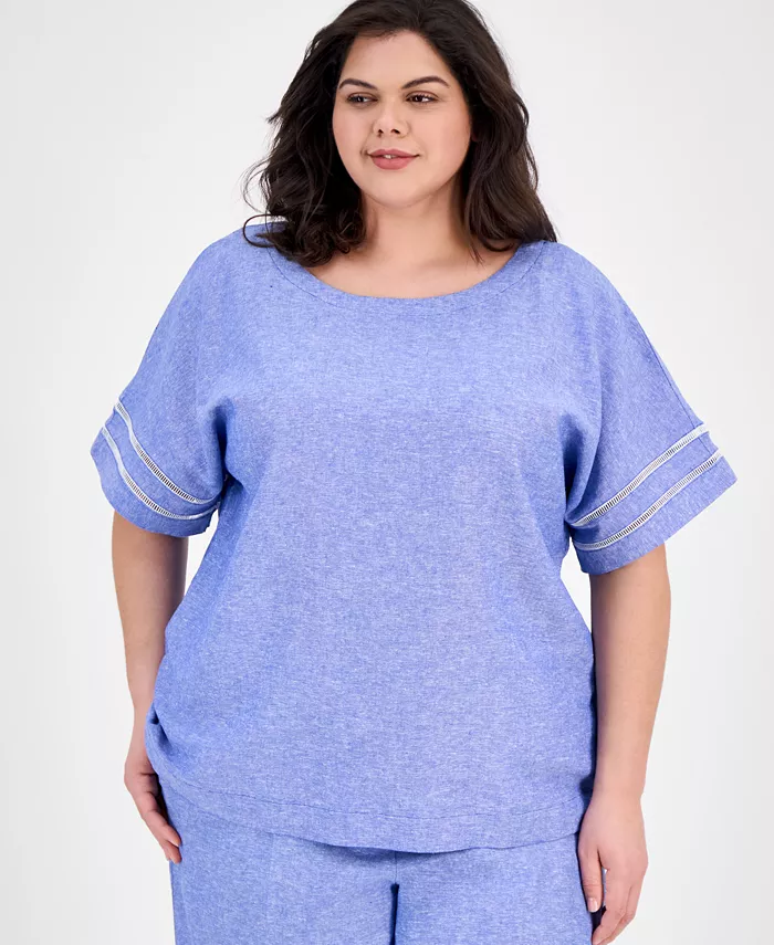 Блузка больших размеров с застежкой на пуговицы сзади и коротким рукавом Anne Klein, синий
Блузка больших размеров с застежкой на пуговицы сзади и коротким рукавом Anne Klein, синий