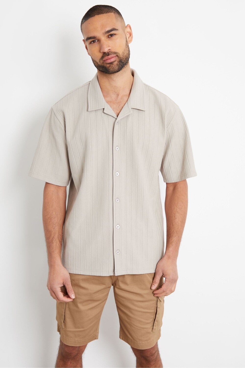 Рубашка с короткими рукавами и фактурным воротником Threadbare, коричневый
Рубашка с короткими рукавами и фактурным воротником Threadbare, коричневый