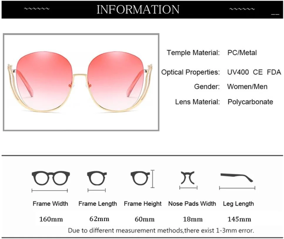 Женские солнцезащитные очки в полуободковой оправе с градиентными линзами, увеличенного размера, защита от ультрафиолета UV400 generic, C1 Black Pink Lens
Женские солнцезащитные очки в полуободковой оправе с градиентными линзами, увеличенного размера, защита от ультрафиолета UV400 generic, C1 Black Pink Lens