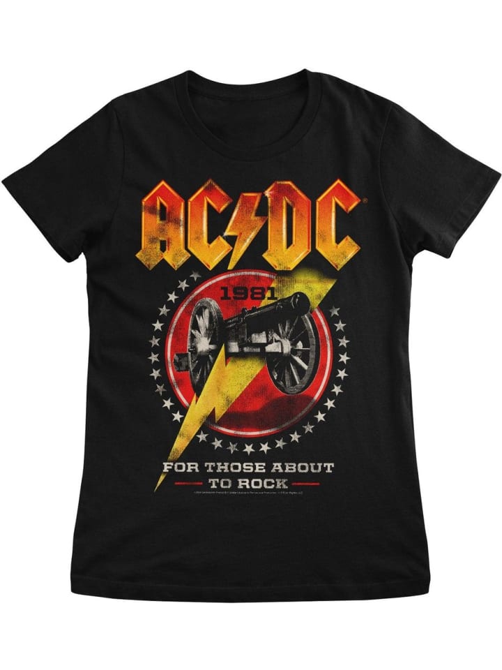 Футболка 1981 For Those About To Rock Girly Tee AC/DC, черный 
Футболка 1981 For Those About To Rock Girly Tee AC/DC, черный