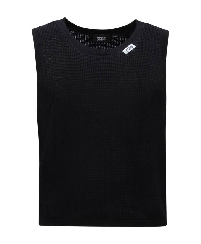 Топ-Майка открытой вязки черного цвета Gcds, черный
Топ-Майка открытой вязки черного цвета Gcds, черный