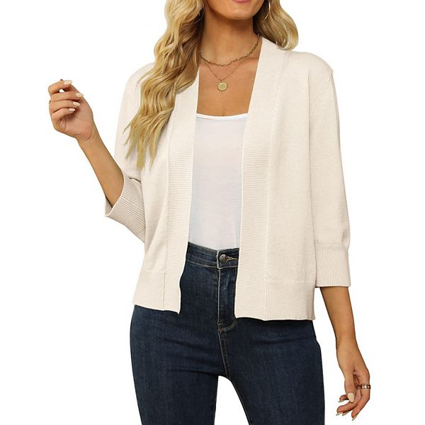 Женский укороченный кардиган с 3/4 рукава Elitechoice, Creamy White
Женский укороченный кардиган с 3/4 рукава Elitechoice, Creamy White