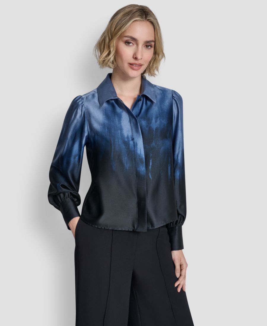 Женская блузка с рукавами-баллонами DKNY, Hudson Blue/liberty Sky
Женская блузка с рукавами-баллонами DKNY, Hudson Blue/liberty Sky