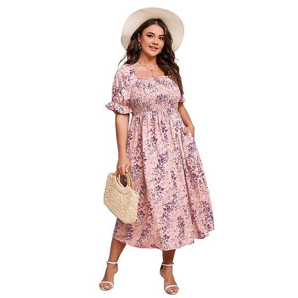 Платье Plus size с квадратным вырезом и коротким рукавом-фонариком в цветочный принт Seoria, Pink
Платье Plus size с квадратным вырезом и коротким рукавом-фонариком в цветочный принт Seoria, Pink