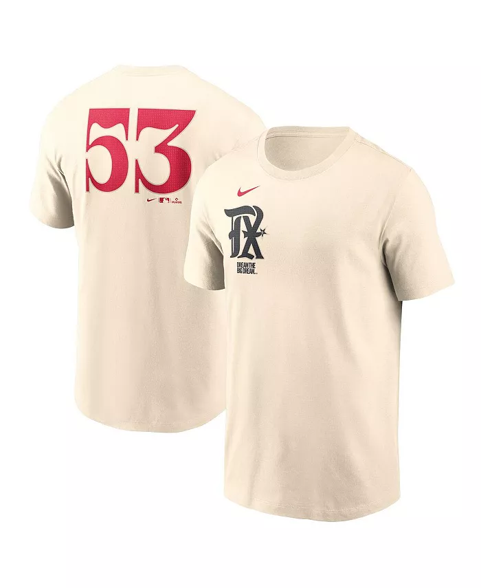 Мужская футболка Adolis Garcia Natural Texas Rangers City Connect Fuse с именем и номером Nike
Мужская футболка Adolis Garcia Natural Texas Rangers City Connect Fuse с именем и номером Nike