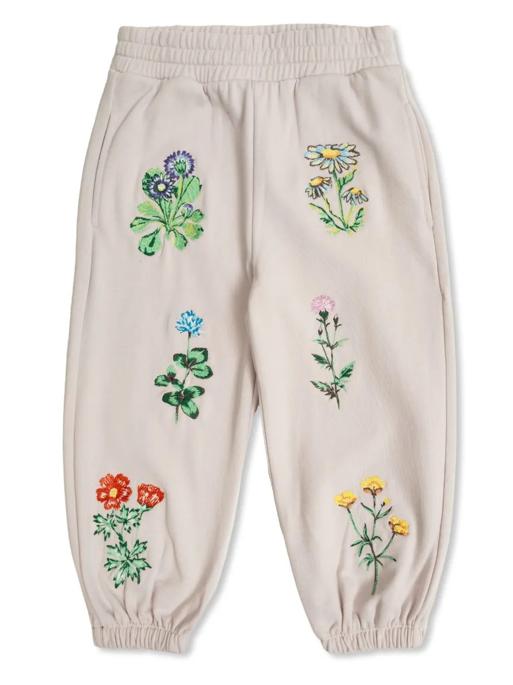 Брюки с цветочной вышивкой Stella McCartney Kids, белый 
Брюки с цветочной вышивкой Stella McCartney Kids, белый