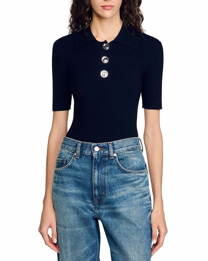 Водолазка Polo Neck Sandro, синий 
Водолазка Polo Neck Sandro, синий