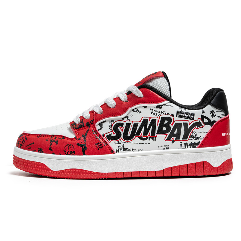 GONG NIU JU REN Антискользящие и износостойкие дышащие низкие скейтерские кроссовки мужские бело-красные, цвет White Red
GONG NIU JU REN Антискользящие и износостойкие дышащие низкие скейтерские кроссовки мужские бело-красные, цвет White Red