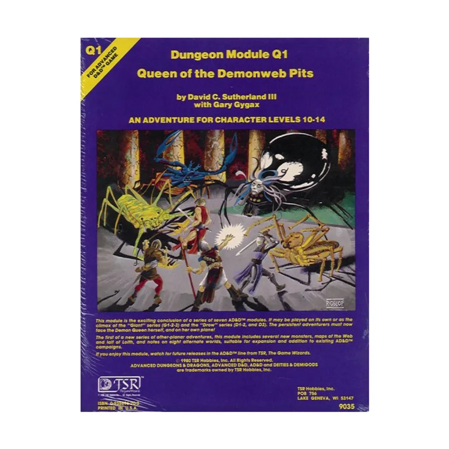 Модуль Queen of the Demonweb Pits (4th Printing), Advanced Dungeons & Dragons (1st Edition) - Modules & Adventures - D, G & Q Series
Модуль Queen of the Demonweb Pits (4th Printing), Advanced Dungeons & Dragons (1st Edition) - Modules & Adventures - D, G & Q Series