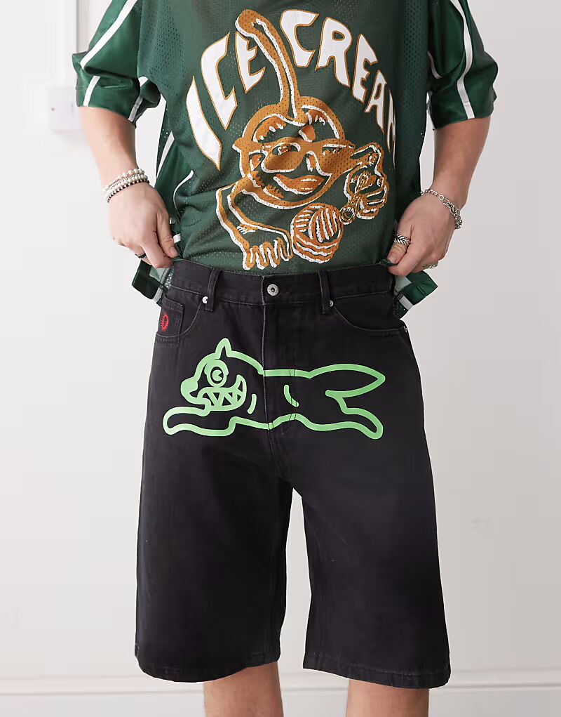 Джинсовые шорты ICECREAM для бега с собакой черного цвета
Джинсовые шорты ICECREAM для бега с собакой черного цвета