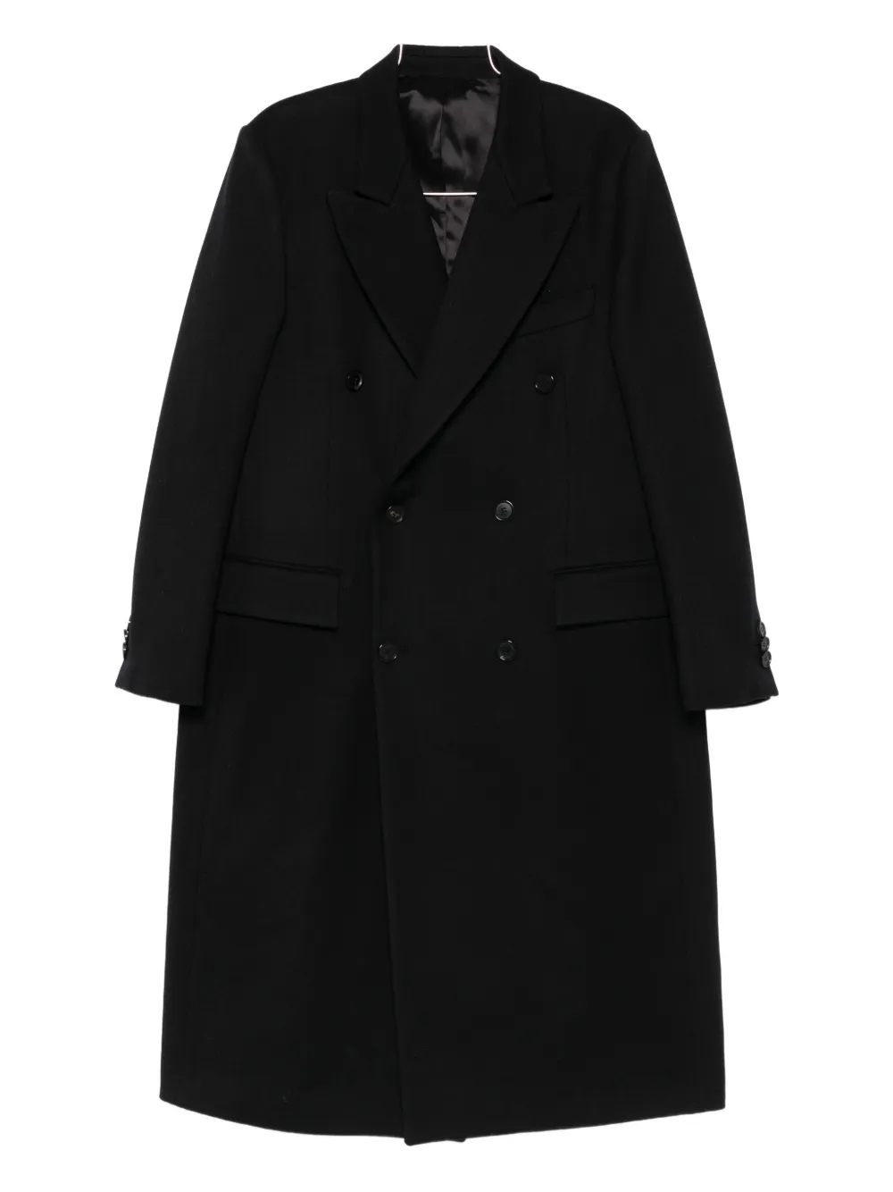 Двубортное шерстяное пальто Husbands, черный
Двубортное шерстяное пальто Husbands, черный