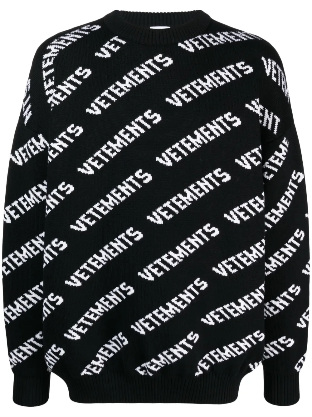 Джемпер вязки интарсия VETEMENTS, черный
Джемпер вязки интарсия VETEMENTS, черный