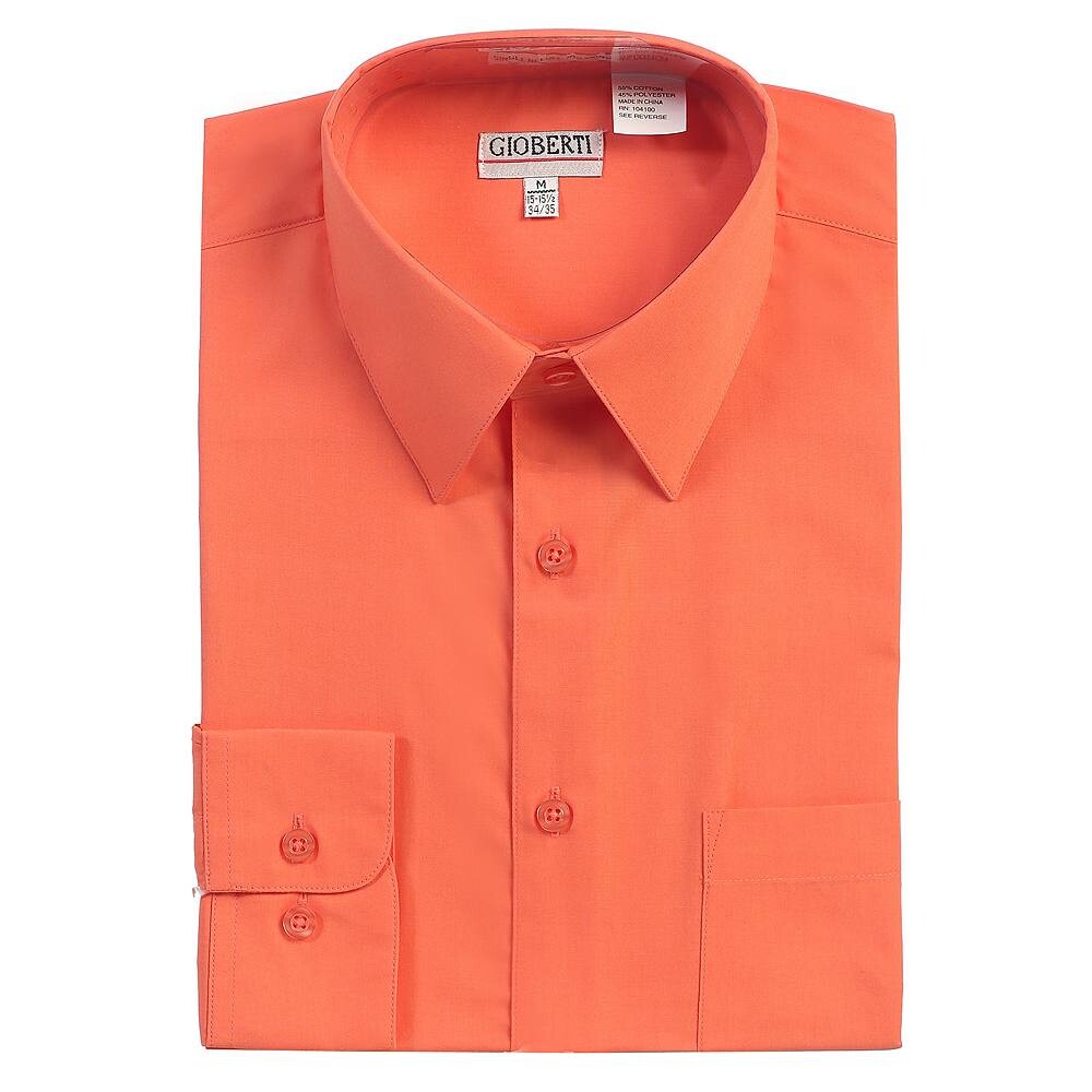 Gioberti Мужская однотонная классическая рубашка с длинными рукавами, коралловый
Gioberti Мужская однотонная классическая рубашка с длинными рукавами, коралловый