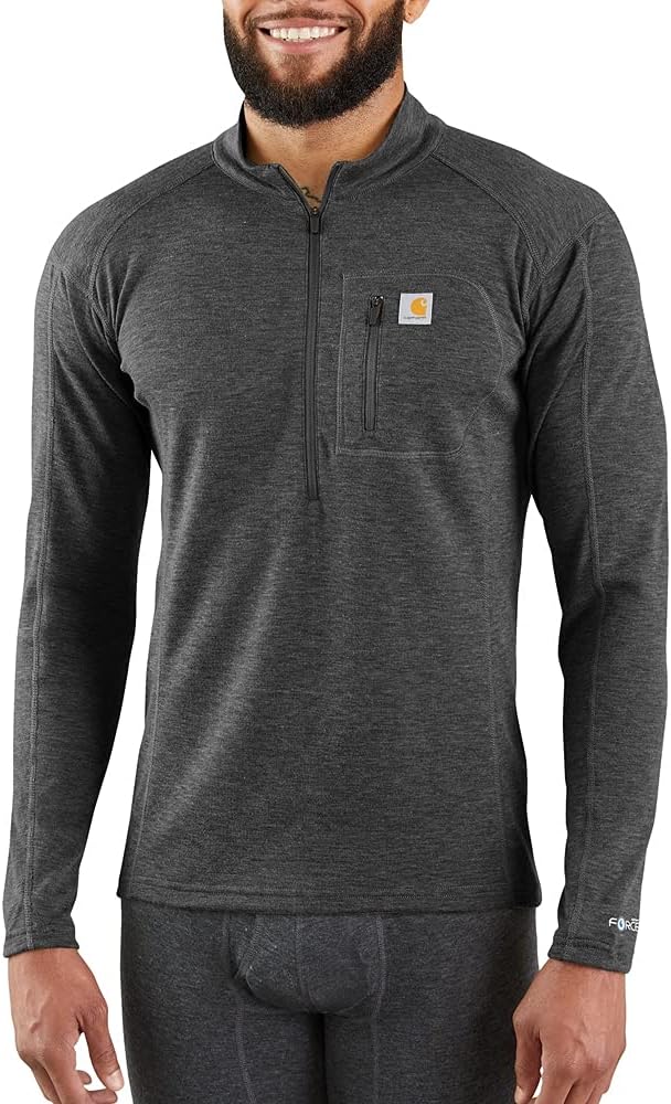 Carhartt мужская базовая футболка Force Midweight с карманом, смесь синтетики и шерсти, с четвертью молнии, Black Heather
Carhartt мужская базовая футболка Force Midweight с карманом, смесь синтетики и шерсти, с четвертью молнии, Black Heather