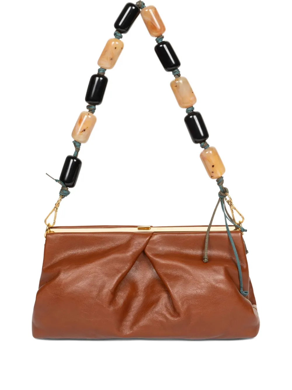 Клатч со складками и бусинами Dries Van Noten, коричневый
Клатч со складками и бусинами Dries Van Noten, коричневый