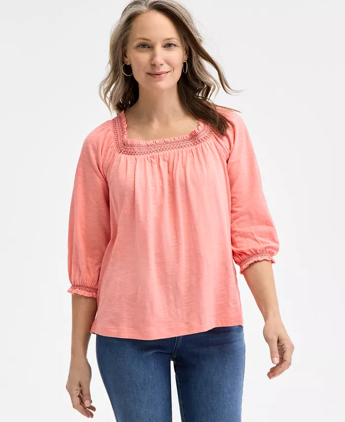 Женский топ с квадратным вырезом и сборкой Style & Co, розовый
Женский топ с квадратным вырезом и сборкой Style & Co, розовый