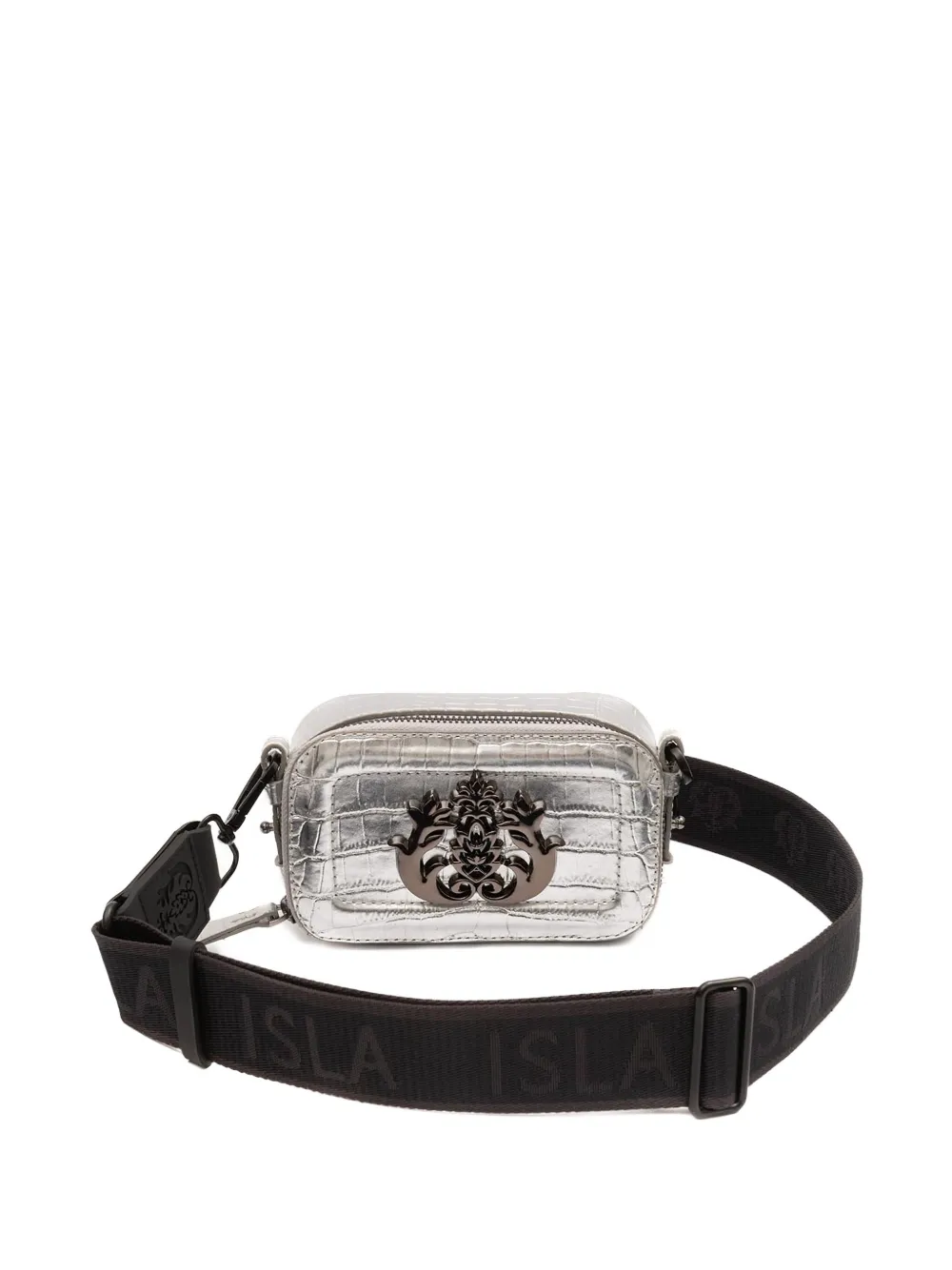 Мини-сумка с логотипом Dance с тиснением под крокодила Isla, серебряный
Мини-сумка с логотипом Dance с тиснением под крокодила Isla, серебряный