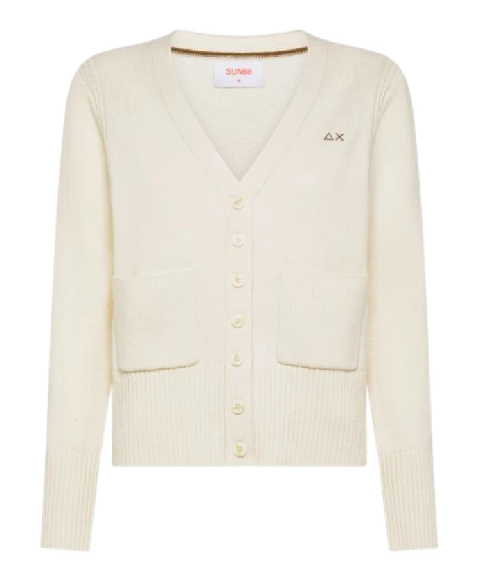 Кардиган из шерсти и кашемира Sun68, белый
Кардиган из шерсти и кашемира Sun68, белый