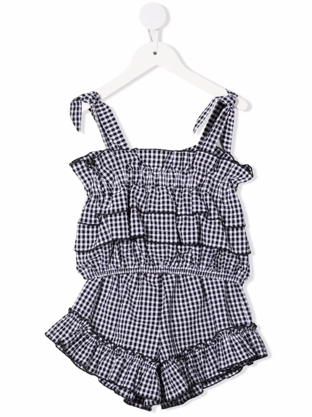 Комплект из топа и шортов в клетку гингем Andorine, черный
Комплект из топа и шортов в клетку гингем Andorine, черный