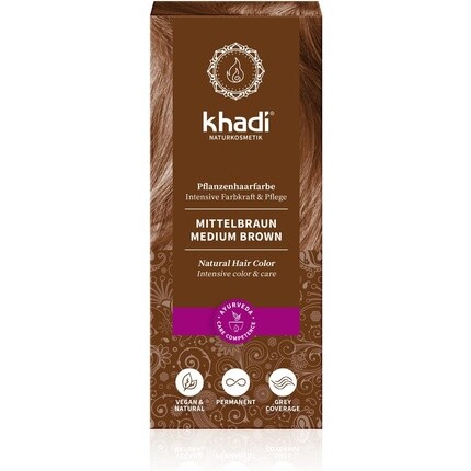 Растительная краска для волос Medium Brown 100G - Натуральная и веганская краска для волос, Khadi
Растительная краска для волос Medium Brown 100G - Натуральная и веганская краска для волос, Khadi
