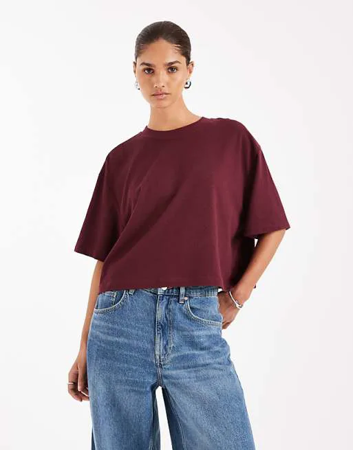 Бордовая укороченная футболка свободного кроя из фактурного джерси ASOS DESIGN, Красный, Бордовая укороченная футболка свободного кроя из фактурного джерси ASOS DESIGN
Бордовая укороченная футболка свободного кроя из фактурного джерси ASOS DESIGN, Красный, Бордовая укороченная футболка свободного кроя из фактурного джерси ASOS DESIGN