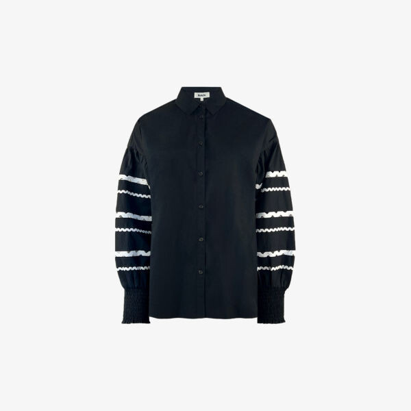 Блузка свободного кроя из хлопка со вставкой и отделкой Ro&Zo, черный
Блузка свободного кроя из хлопка со вставкой и отделкой Ro&Zo, черный