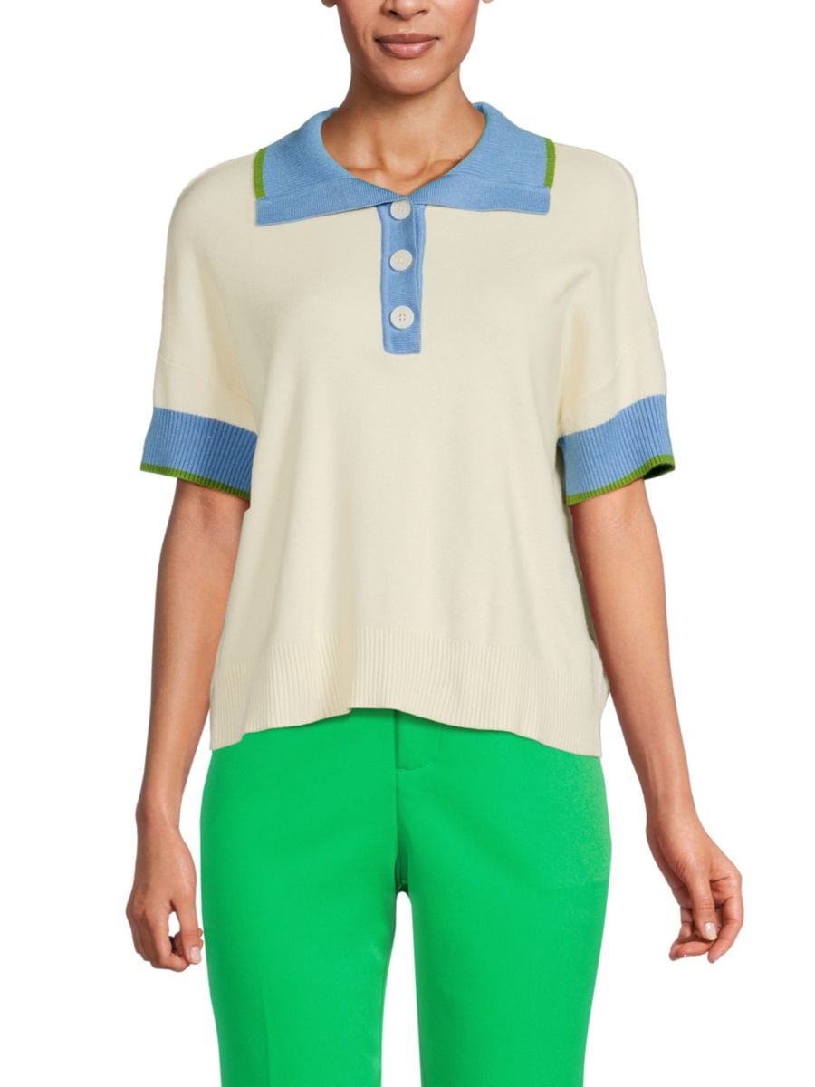 Свободное поло с контрастной отделкой Saks Fifth Avenue, цвет Ecru Multi
Свободное поло с контрастной отделкой Saks Fifth Avenue, цвет Ecru Multi