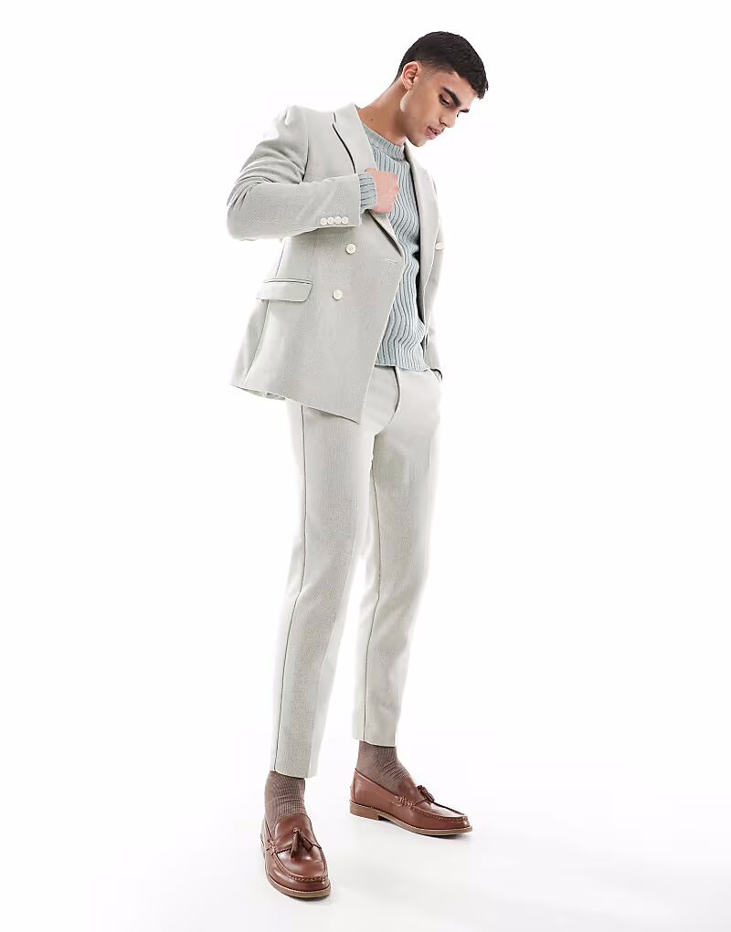 Зауженные брюки из шерстяной смеси ASOS DESIGN из ткани шалфейно-зеленого цвета
Зауженные брюки из шерстяной смеси ASOS DESIGN из ткани шалфейно-зеленого цвета