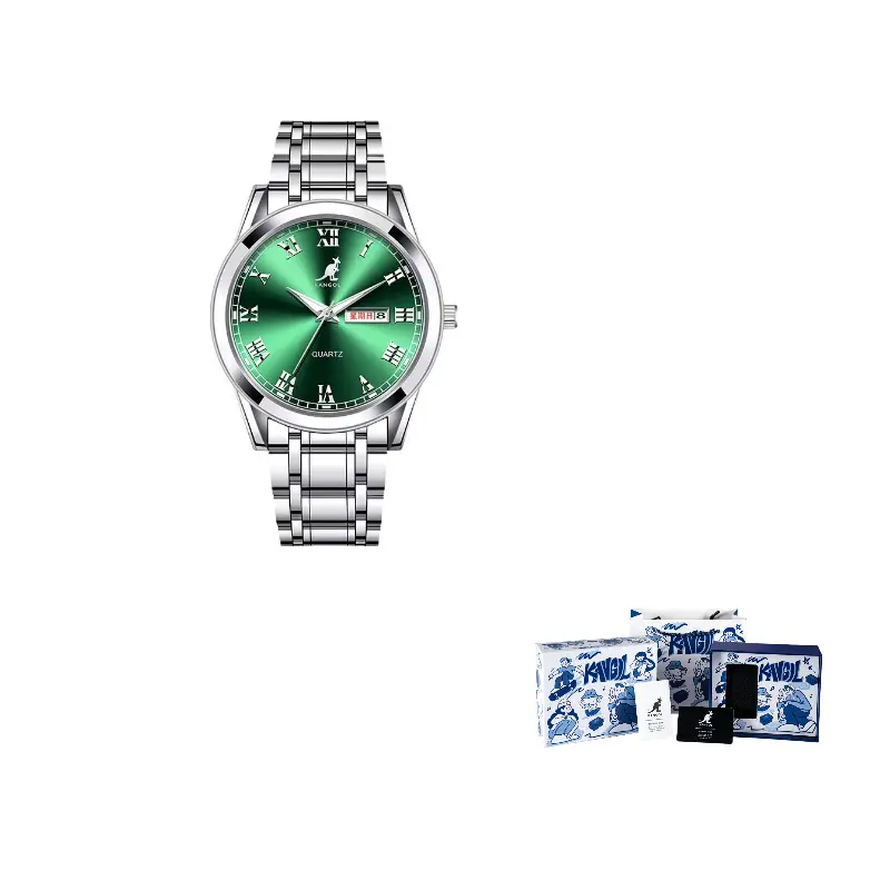 KANGOL Кварцевые часы из нержавеющей стали с черным циферблатом
KANGOL Кварцевые часы из нержавеющей стали с черным циферблатом