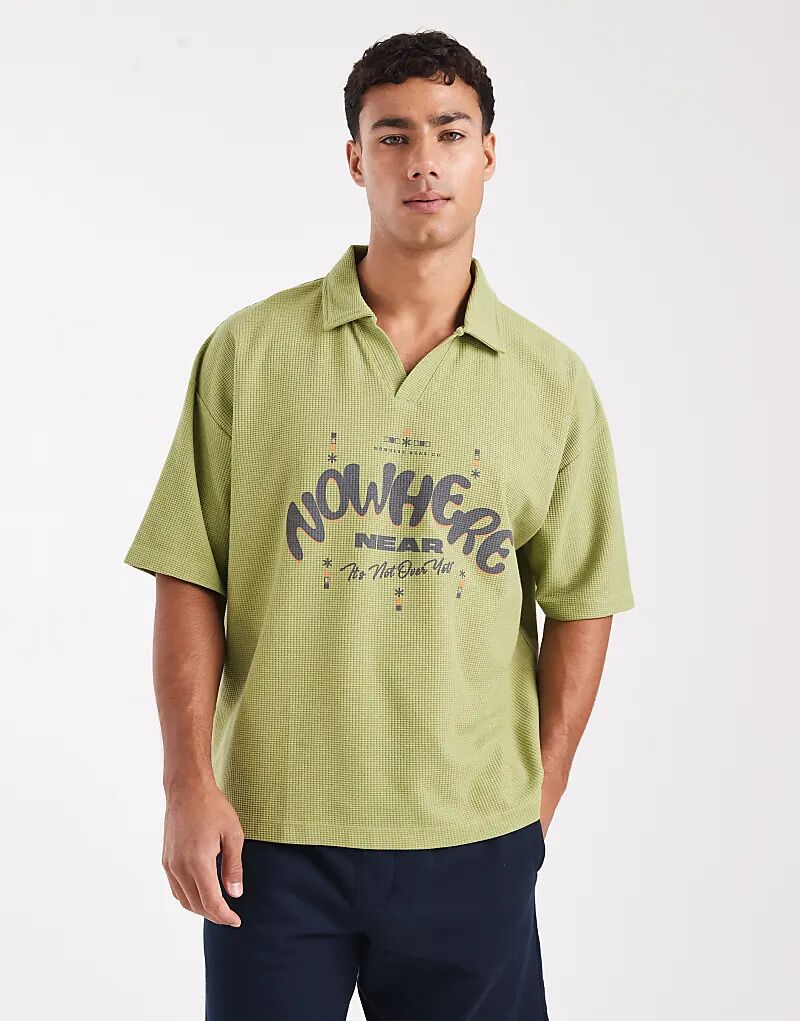 Плотная свободная рубашка-поло ASOS DESIGN большого размера с текстовой графикой зеленого цвета
Плотная свободная рубашка-поло ASOS DESIGN большого размера с текстовой графикой зеленого цвета