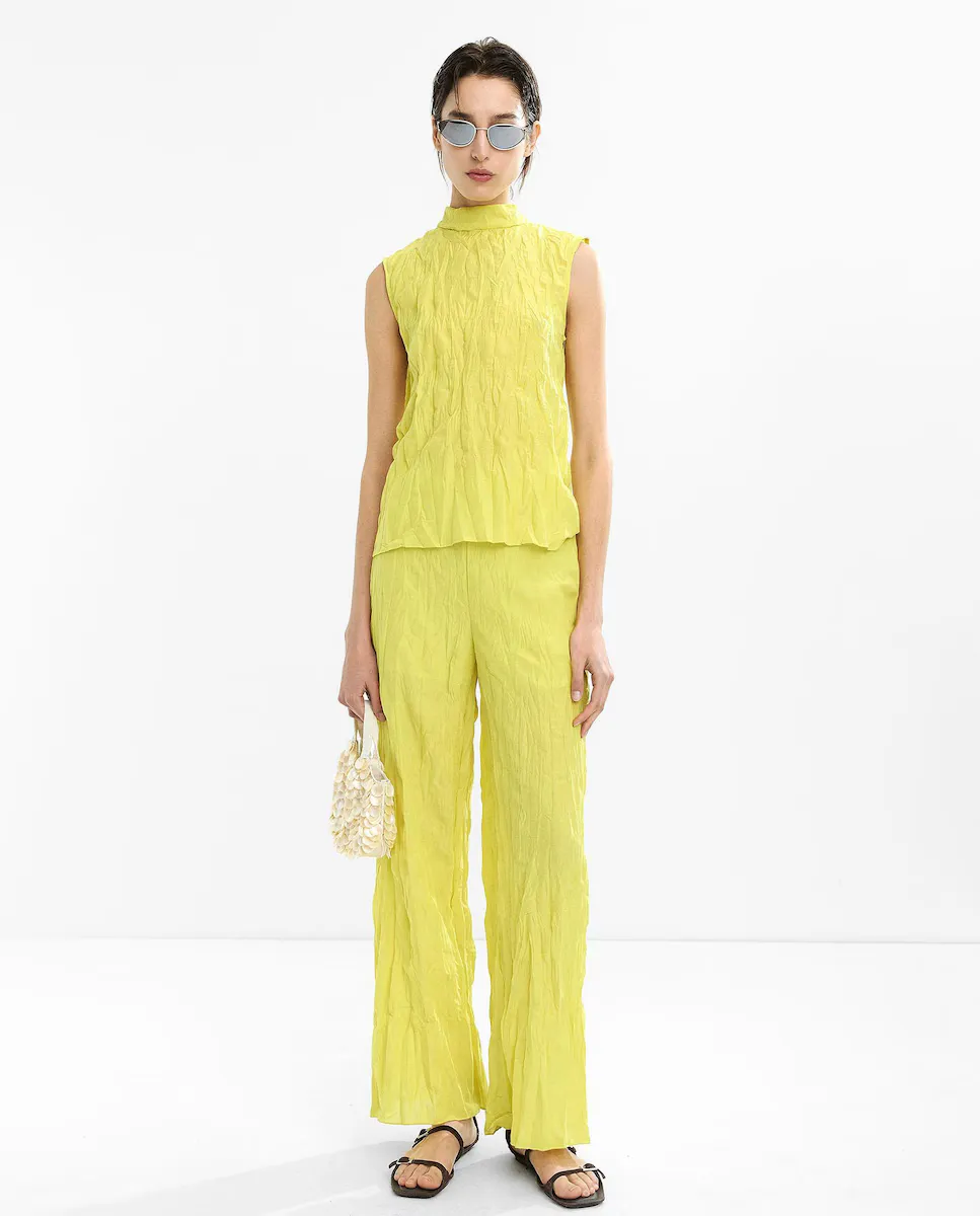 Женские струящиеся брюки с эффектом помятости Parfois, желтый
Женские струящиеся брюки с эффектом помятости Parfois, желтый