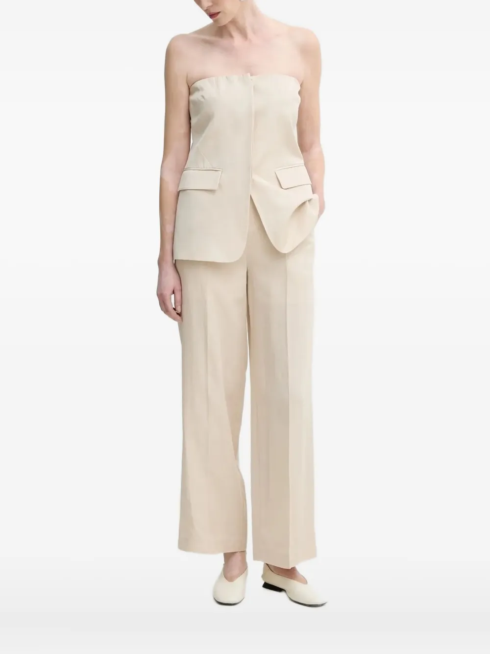 Блузка без бретелек с карманами-клапанами Isabelle Blanche, нейтральный 
Блузка без бретелек с карманами-клапанами Isabelle Blanche, нейтральный