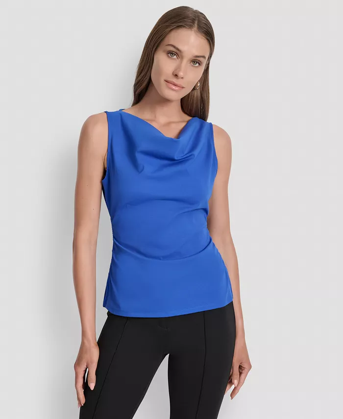 Женский топ без рукавов с боковыми разрезами и сборками DKNY, синий
Женский топ без рукавов с боковыми разрезами и сборками DKNY, синий