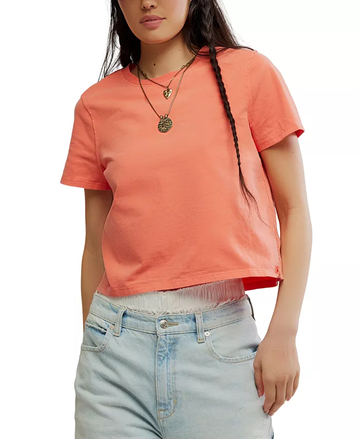 Женская повседневная хлопковая футболка Free People, розовый
Женская повседневная хлопковая футболка Free People, розовый