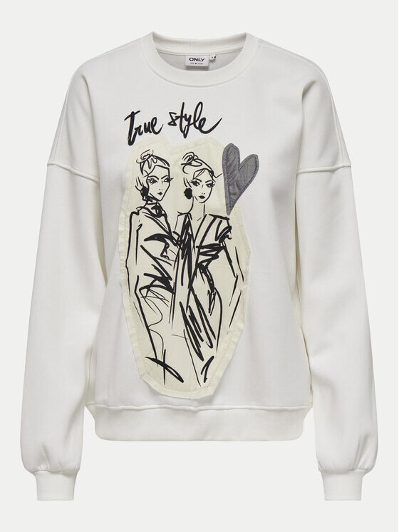 Толстовка обычного кроя Only, белый 
Толстовка обычного кроя Only, белый