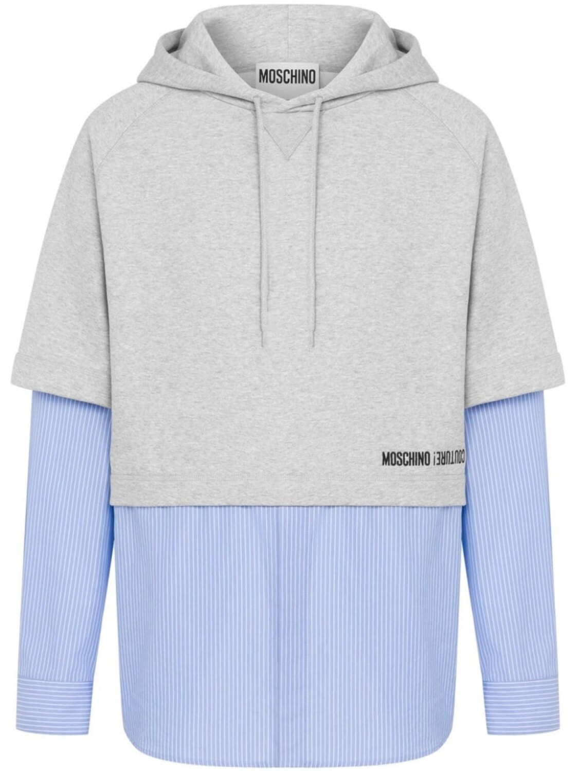 Moschino многослойное худи с логотипом, серый
Moschino многослойное худи с логотипом, серый