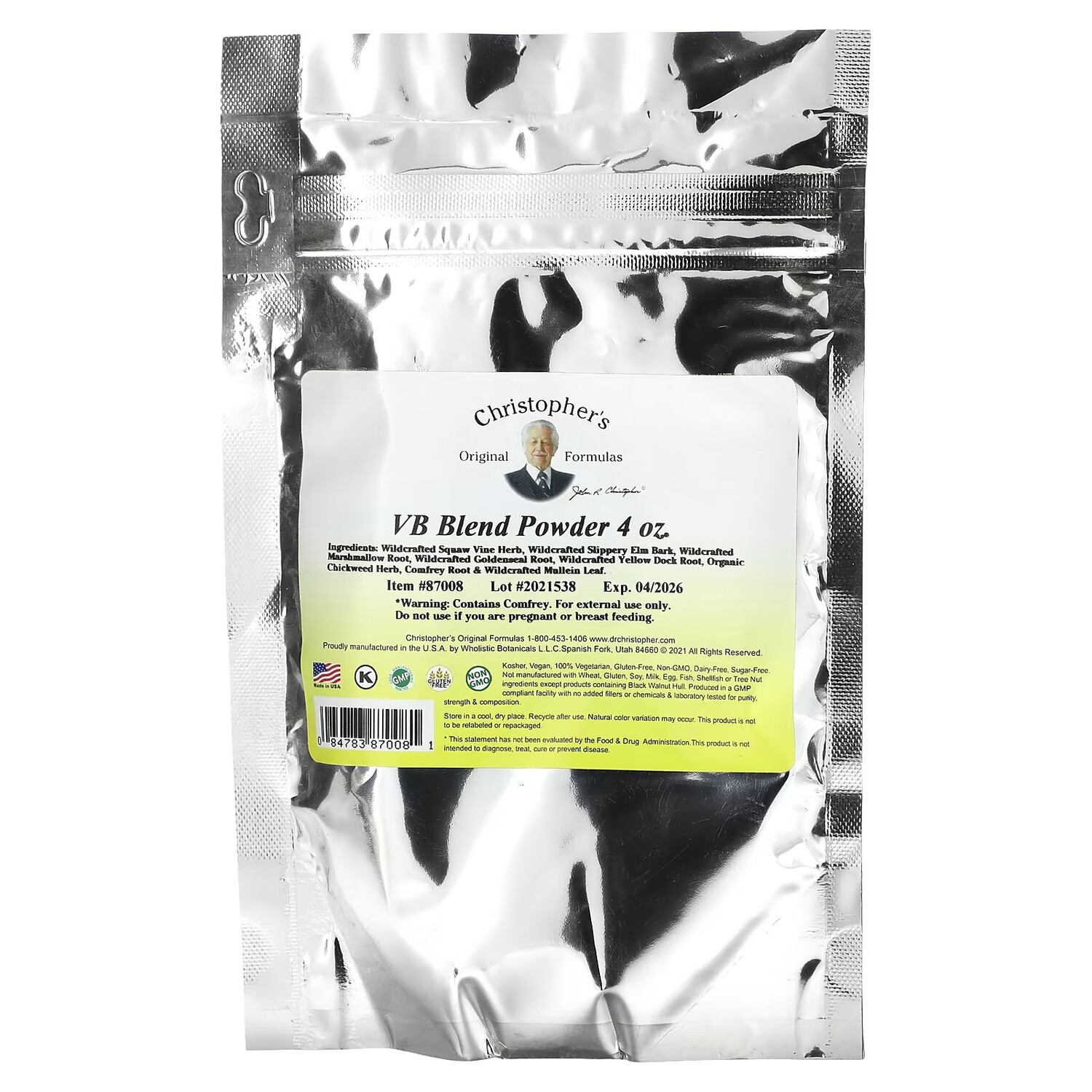 Синергетическая смесь трав Christopher's Original Formulas VB Blend
Синергетическая смесь трав Christopher's Original Formulas VB Blend