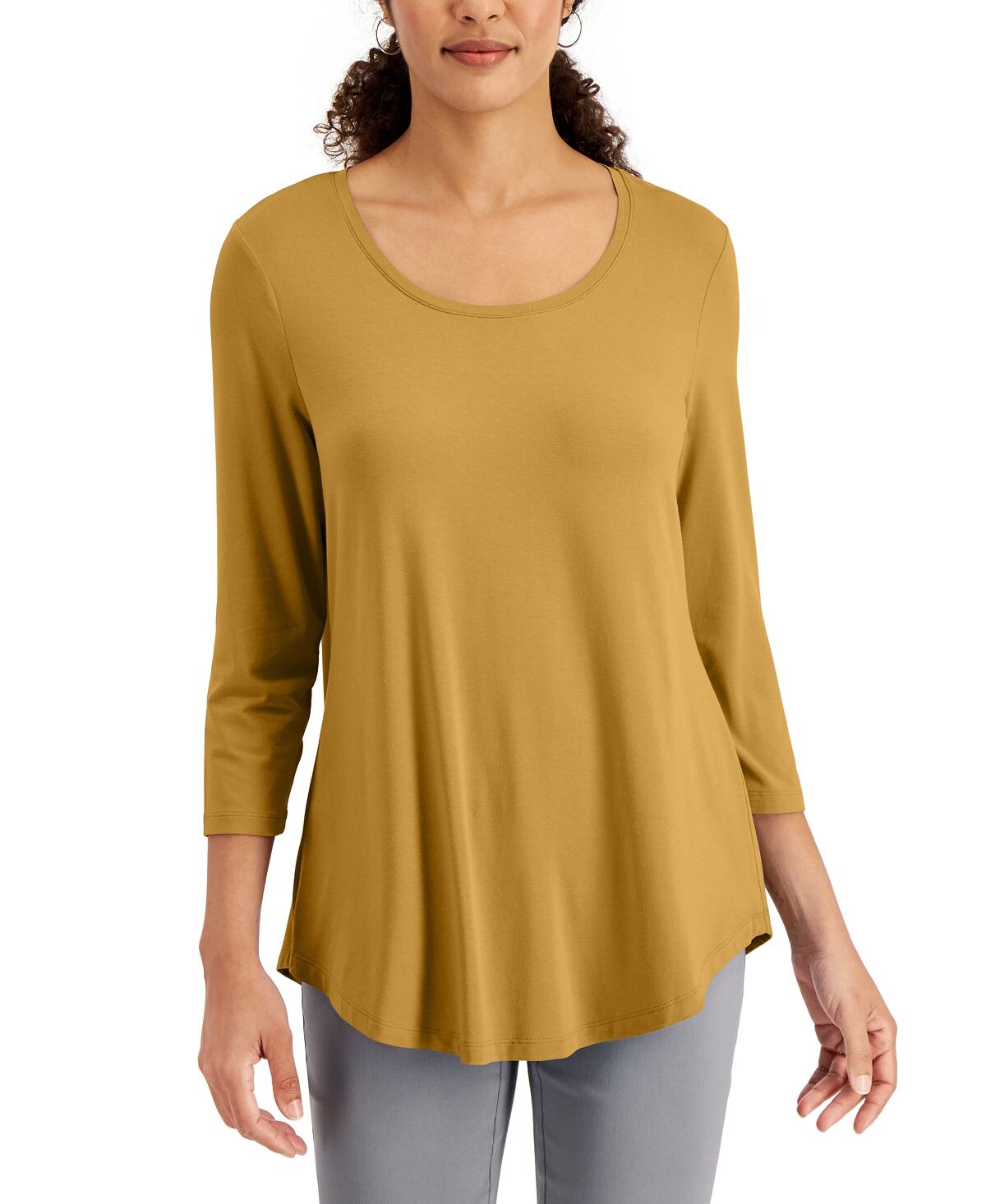 Однотонный топ-туника с рукавом 3/4 JM Collection
Однотонный топ-туника с рукавом 3/4 JM Collection