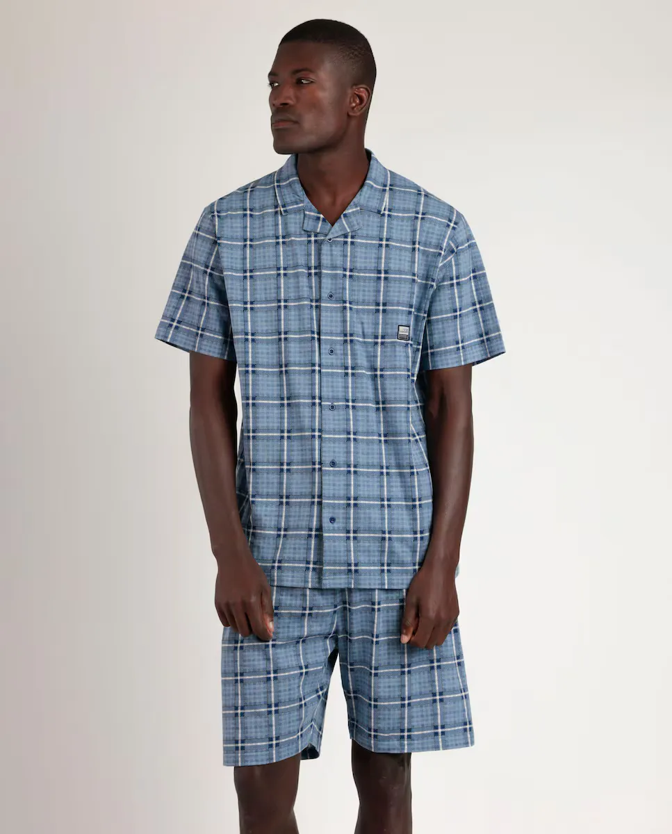 Мужская короткая пижама ажурной вязки синего цвета Admas, синий
Мужская короткая пижама ажурной вязки синего цвета Admas, синий