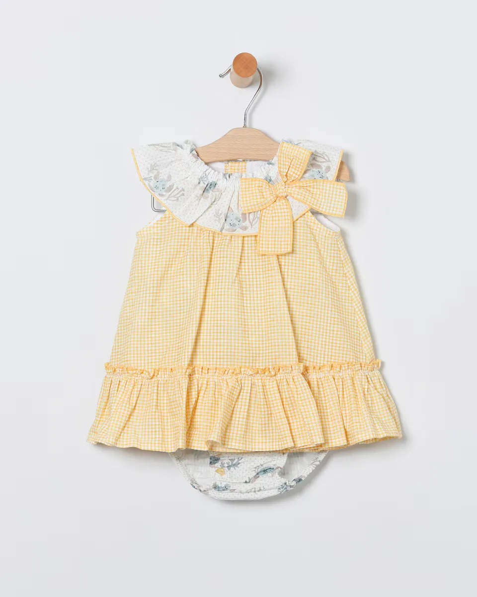 Платье для девочки в клетку с подходящими трусиками Coco Acqua, жёлтый
Платье для девочки в клетку с подходящими трусиками Coco Acqua, жёлтый