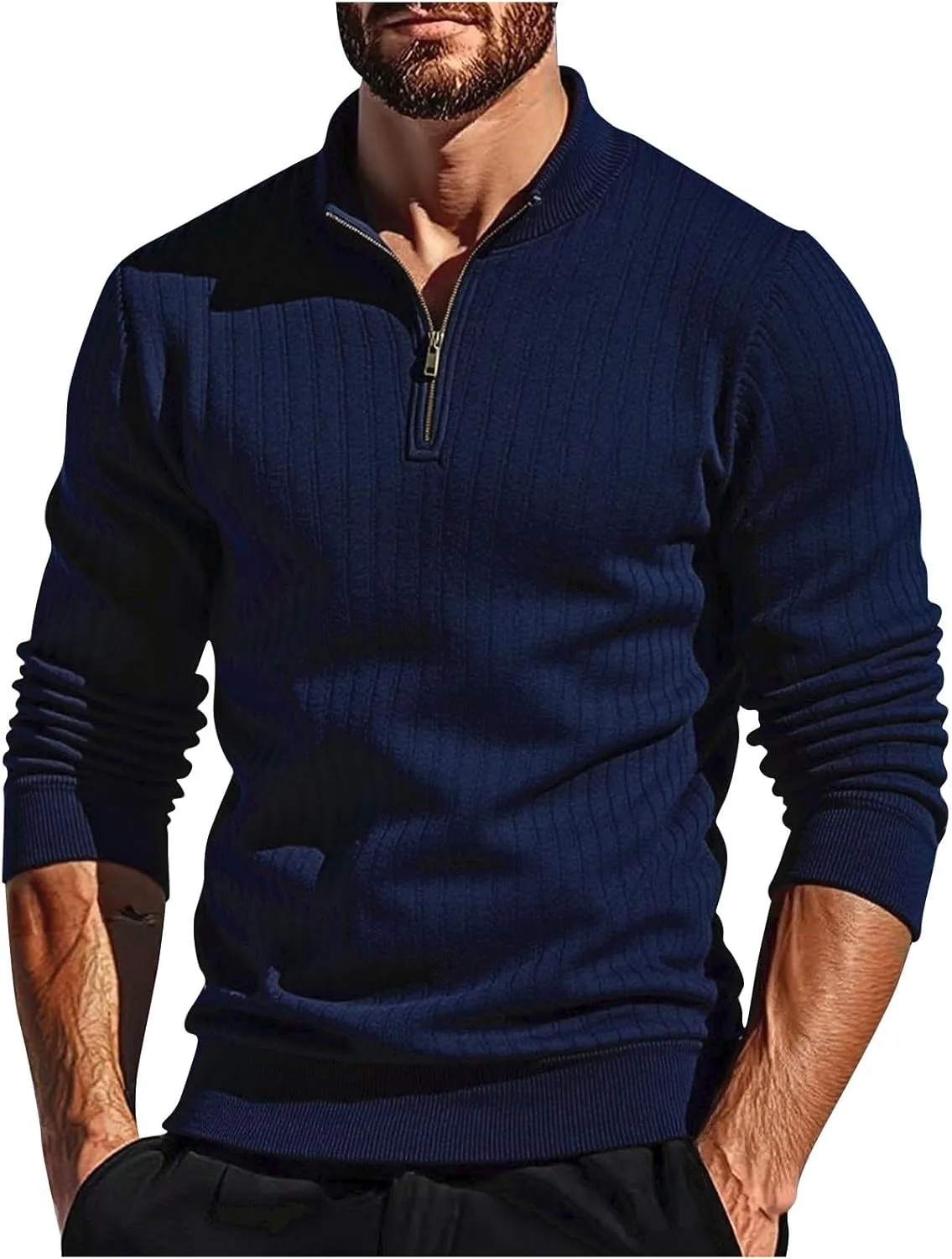 Мужской свитер Quarter Zip с длинным рукавом, легкий, Casual
Мужской свитер Quarter Zip с длинным рукавом, легкий, Casual